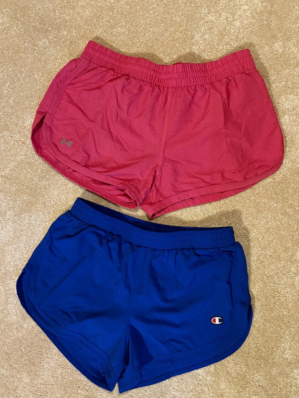 You Get Both Pink Under Armor and Blue Champion Size Small/Medium